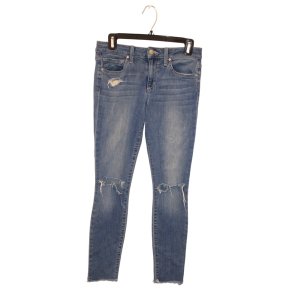 Joe's Jeans Distressed Skinny Ankle Raw Hem 27 Stretch Comfort - Picture 10 of 10